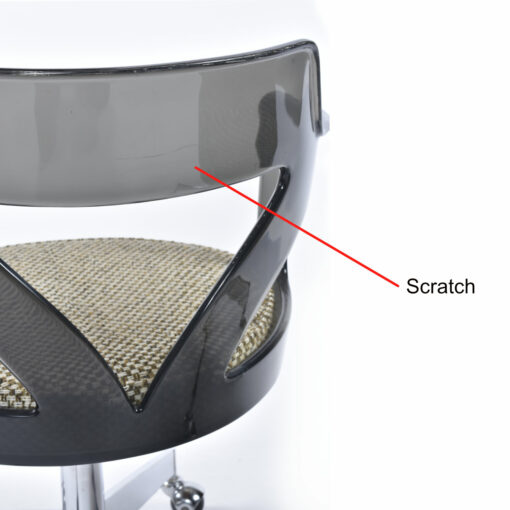 Scratch on smoked Lucite shell chair