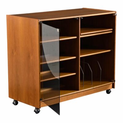 Vintage Danish Teak Stereo Cabinet Record Cabinet or Media Cabinet