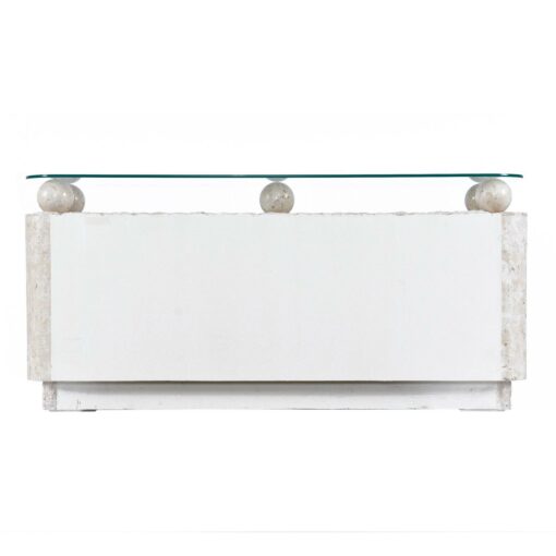 Tesselated Stone Orb Mactan Coral Credenza Buffet