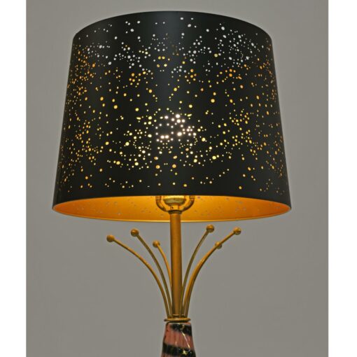 Black lamp shade with pin holes