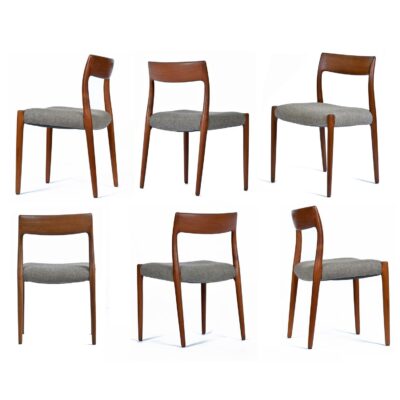 Six Danish Teak Dining Chairs Model 75 by Niels Otto Møller