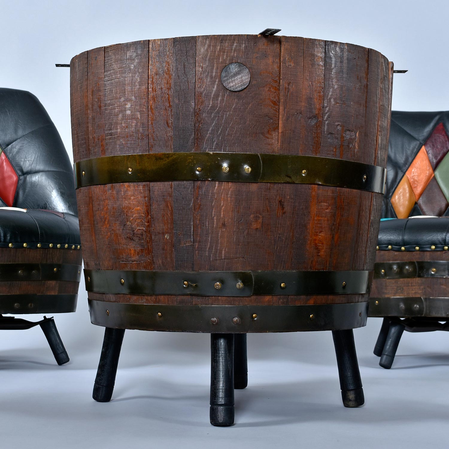 Brothers Furniture Vintage Whiskey Barrel Bar Dining Table or Gaming