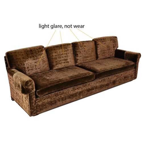 Vintage 1970s Luxurious Brown Velvet Sofa