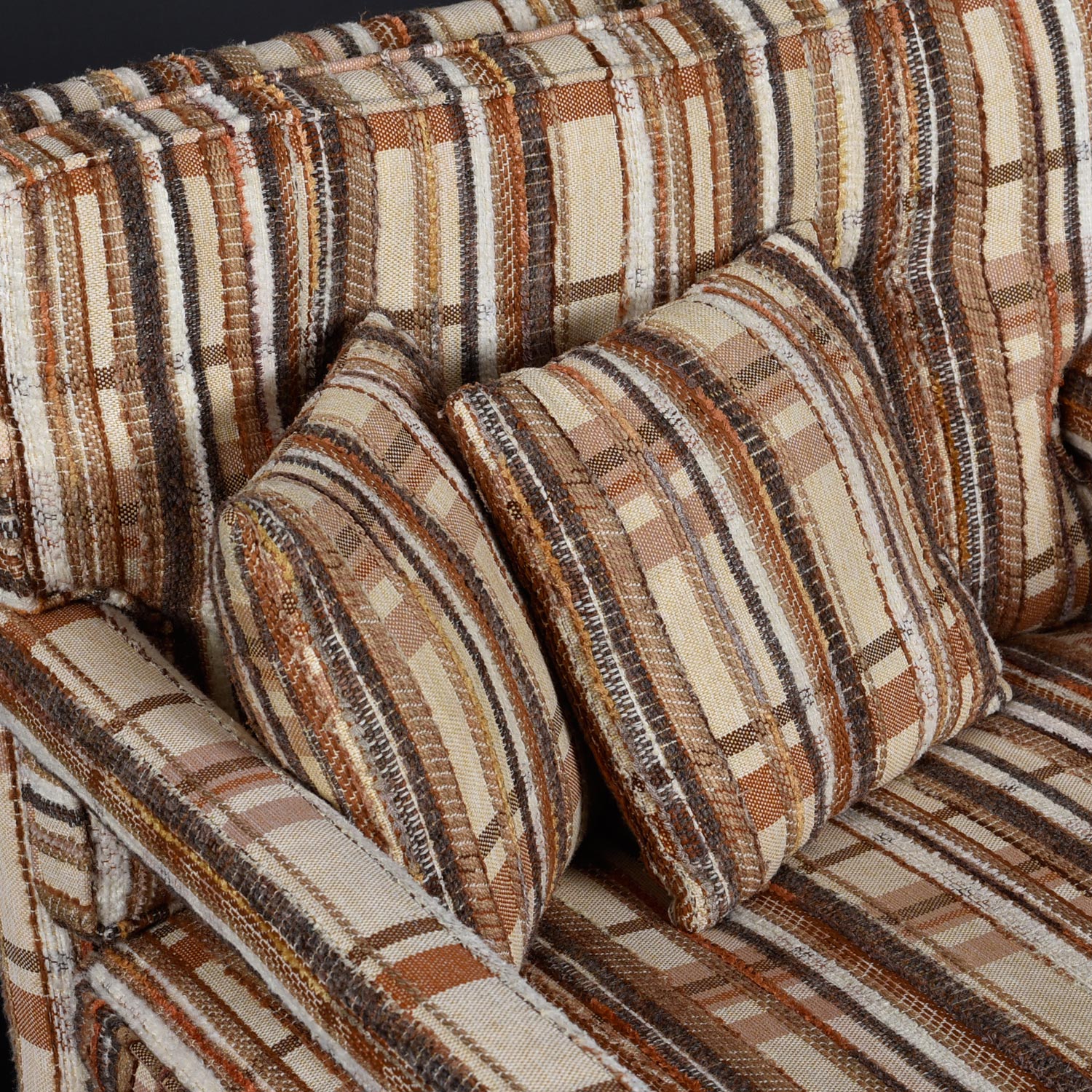 Original 1970's Milo Baughman Style Plaid Fabric Parsons Chairs by Kaylyn