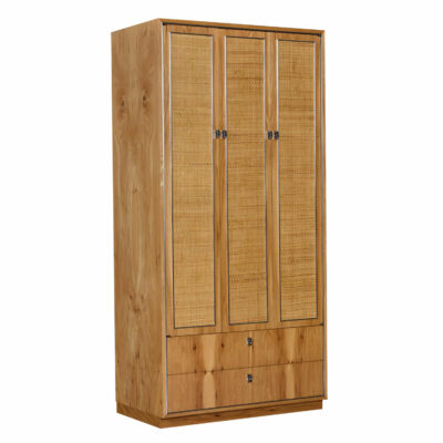 John Stuart hickory 1970s armoire dresser bedroom set