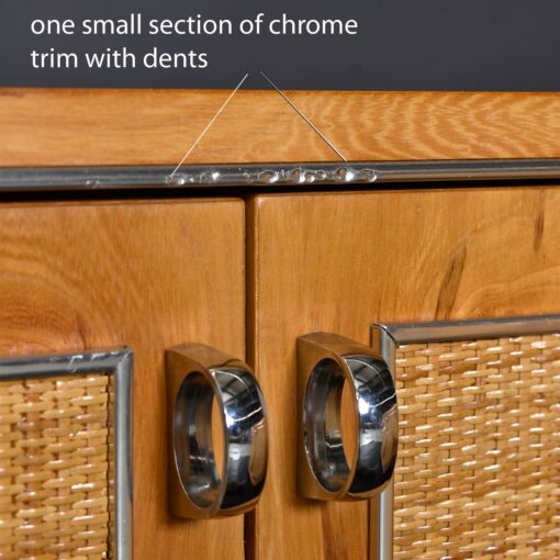 John Stuart Vintage 1970s Hickory Caned front chrome trim nightstands