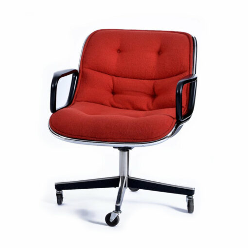 Red Charles Pollock for Knoll Executive chair