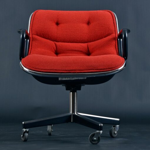 Charles Pollock for Knoll Red Tweed Executive Chair