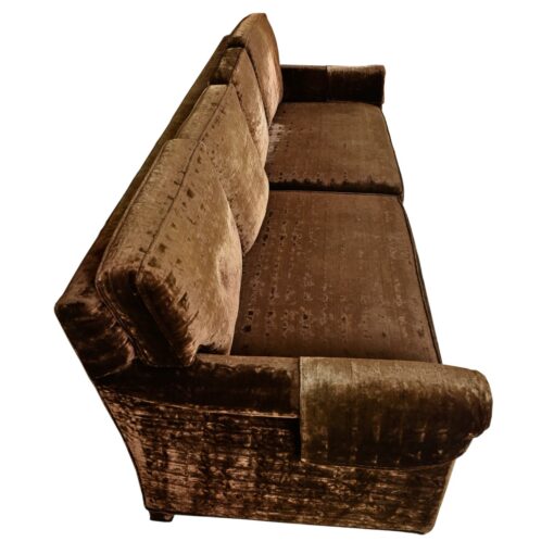 Vintage 1970s Luxurious Brown Velvet Sofa