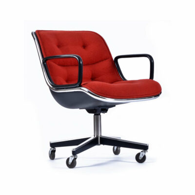 Red Charles Pollock for Knoll Executive chair
