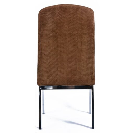 1970s velvet chrome Parsons chairs