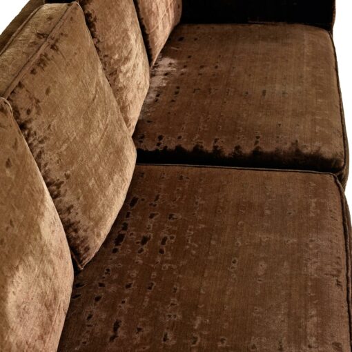 Vintage 1970s Luxurious Brown Velvet Sofa