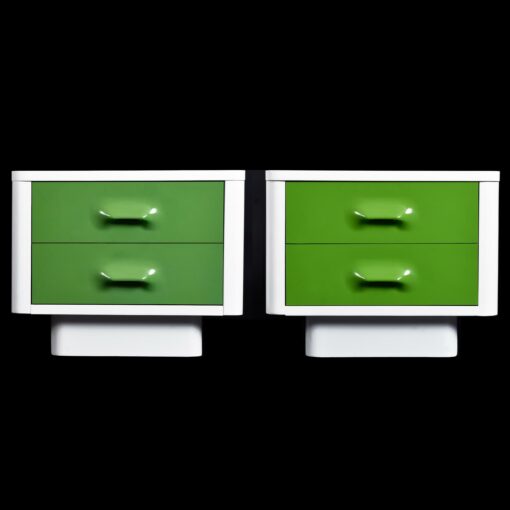 Pair of restored Green Broyhill Premier Nightstands, vintage 1970s