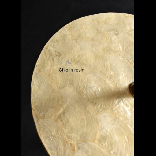 Capiz shell table top on mid century floor lamp