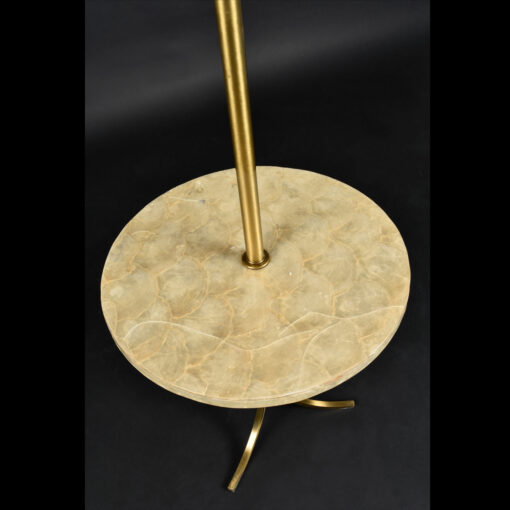capiz shell table top on vintage lamp