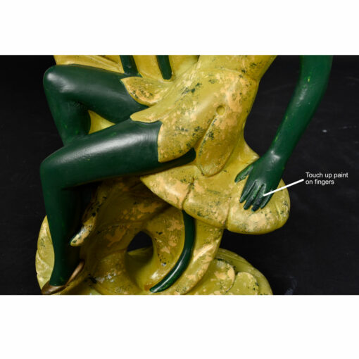 Continental Art Co. Green Fairy Chalkware Lamps with Fiberglass Shades