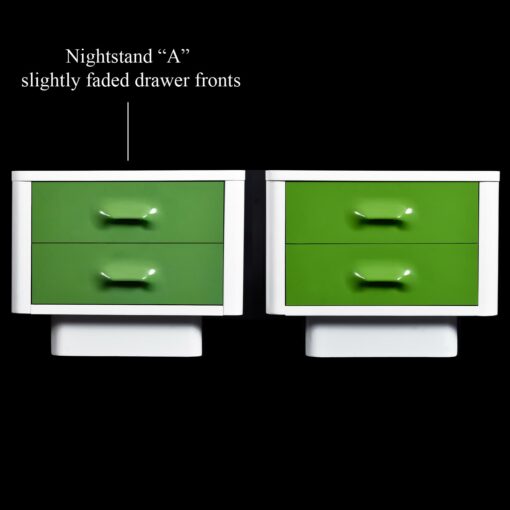 Pair of restored Green Broyhill Premier Nightstands, vintage 1970s