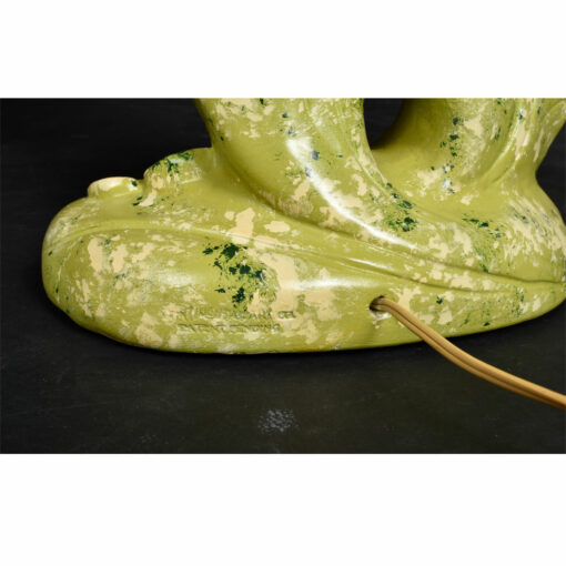 Continental Art Co. Green Fairy Chalkware Lamps with Fiberglass Shades