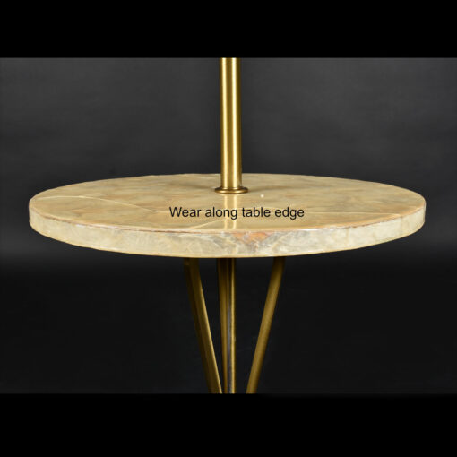 Capiz shell table top on vintage floor lamp