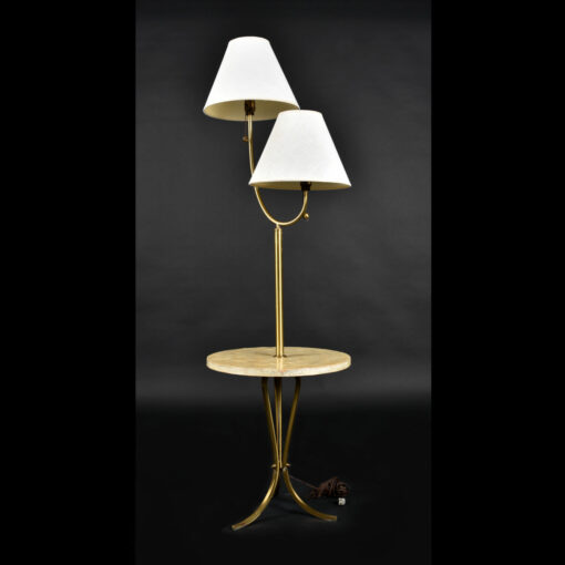 Brass Mid Century Modern Floor Lamp with Table Top