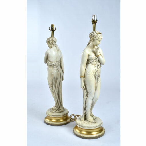 ancient roman women chalkware lamps