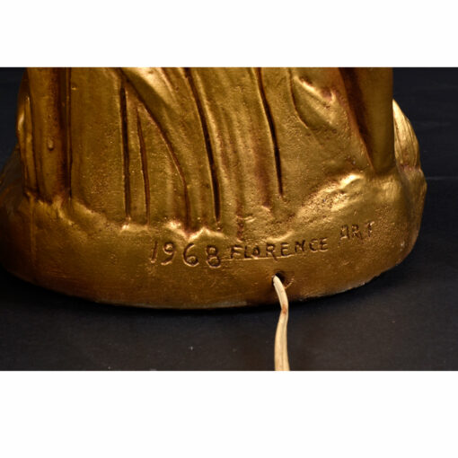1968 florence art gold chalkware lamp