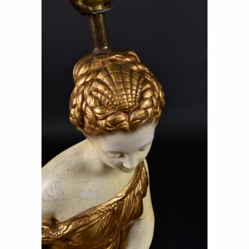 ancient women gold chalkware lamps