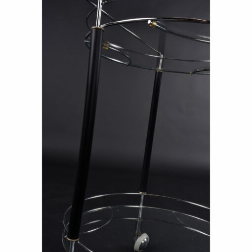black chrome and glass tea cart