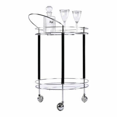 Chrome and glass bar cart