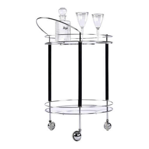Chrome and glass bar cart