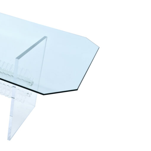 glass top lucite dining table