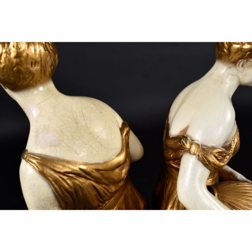 gold ancient woman chalkware lamp