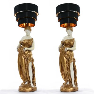 Ancient women lamps with tiered shades