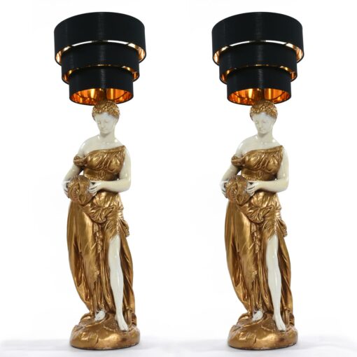 Ancient women lamps with tiered shades