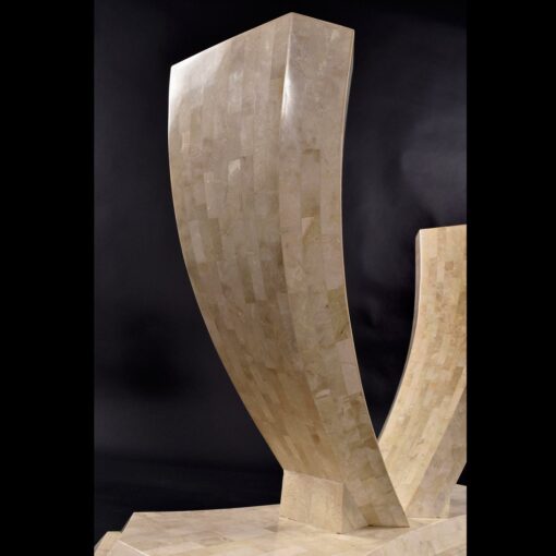 Arched tessellated stone console table