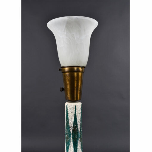 Tye of California torchiere table lamp teal