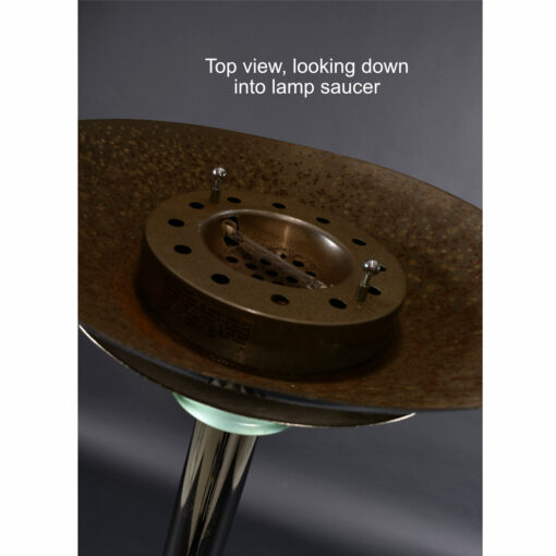 top of saucer on lamp