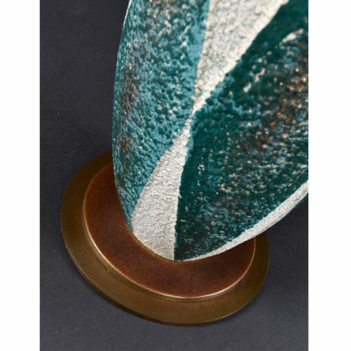 Ceramic teal harlequin lamp Tye of California