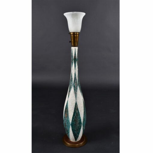 Tye of California diamond pattern ceramic lamp 1956