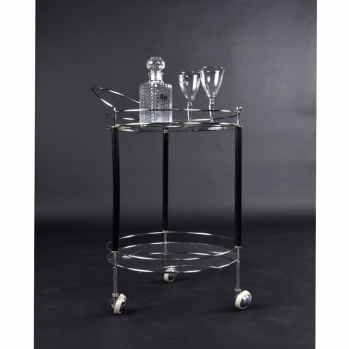 Black and chrome vintage bar cart