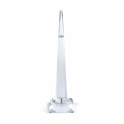 clear acrylic lucite obelisk sculpture