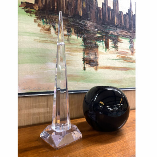 clear acrylic lucite sculpture obelisk