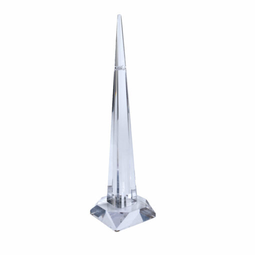 clear lucite obelisk sculpture