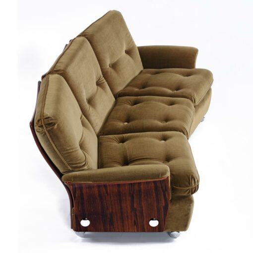 KM Wilkins G-Plan velvet sofa couch