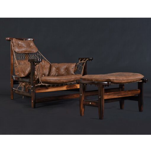 leather Jean Gillon lounge chair ottoman
