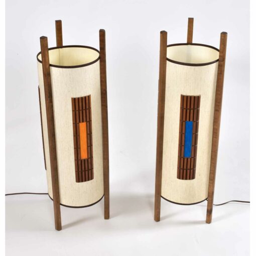 Pair of Mid-Century Modern Cylinder Lamps