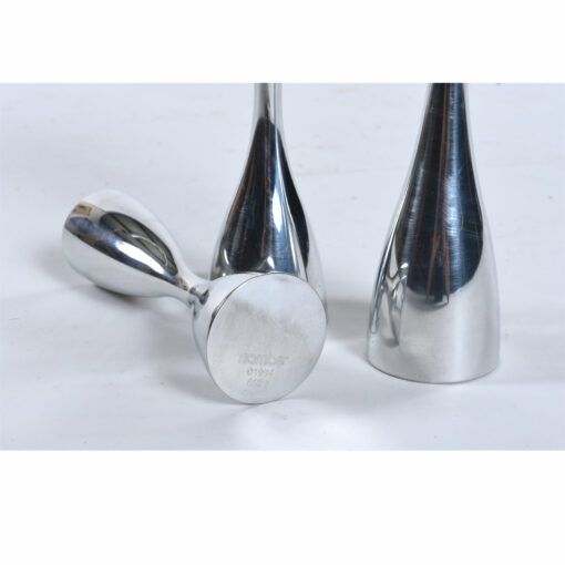nambe chrome modern candle stick holders