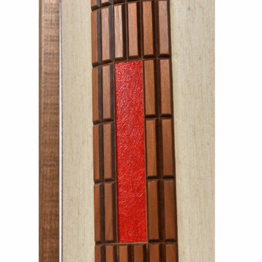 Parquet wood embellishment on cylinder lamps