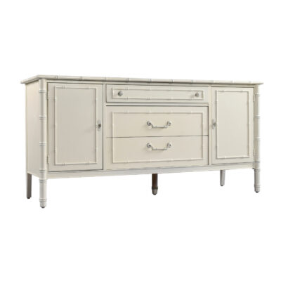 Thomasville Allegro White Faux Bamboo Credenza