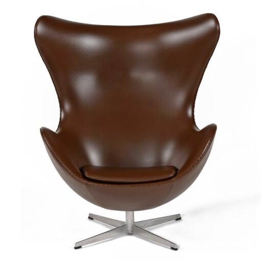 Brown leather Egg chair